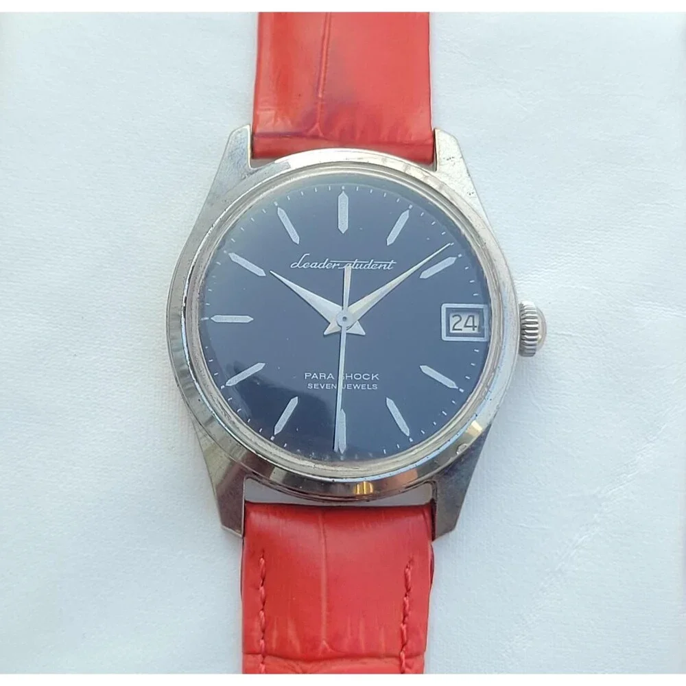 VTG 60s Citizen Leader Student Manual Watch Para Shock 7 Jewels JDM MCM 36mm